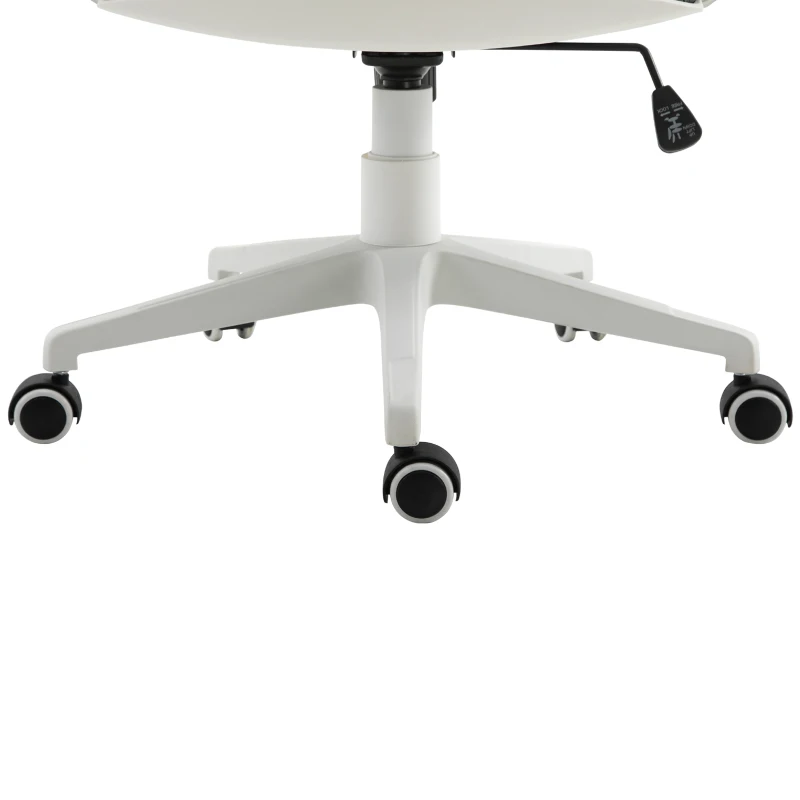 Vinsetto PU Plastic Adjustable Armrest Home Office Chair White