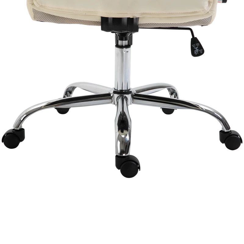 Vinsetto High Back Executive Office Chair, 360° Swivel, PU Leather-Beige