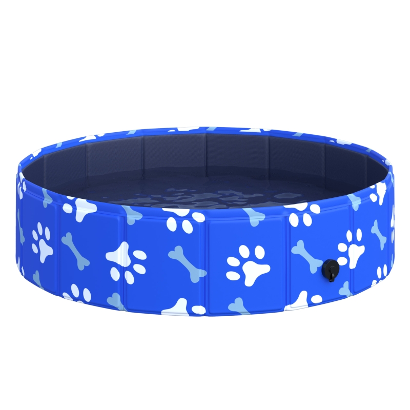 PawHut Dog Swimming Pool Foldable Pet Bathing Shower Tub Padding Pool Φ80×20Hcm XS