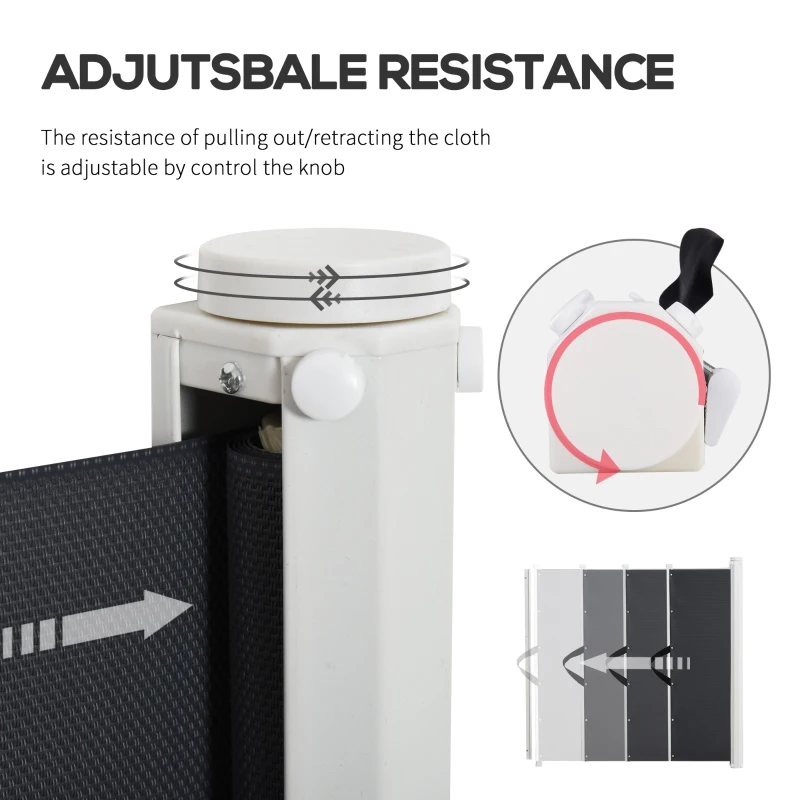 PawHut Retractable Safety Gate Folding Room Divider Barrier for Dogs Pets 115Lx82.5Hcm Grey