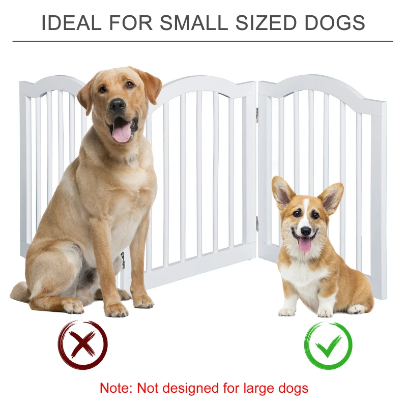 Pawhut Wooden Pet Fence-White