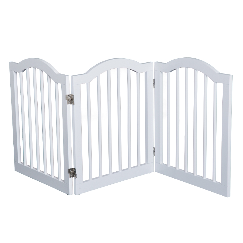 Pawhut Wooden Pet Fence-White