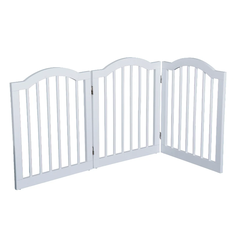 Pawhut Wooden Pet Fence-White