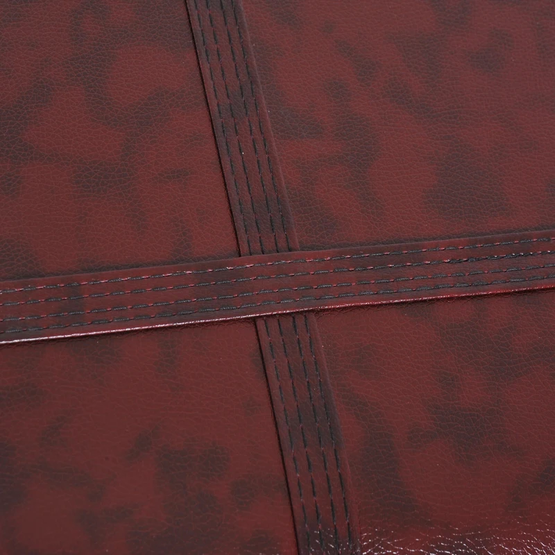 HOMCOM Lift Top Piano Storage Bench Two Person Faux Leather Padded Keyboard Stool Wine Red