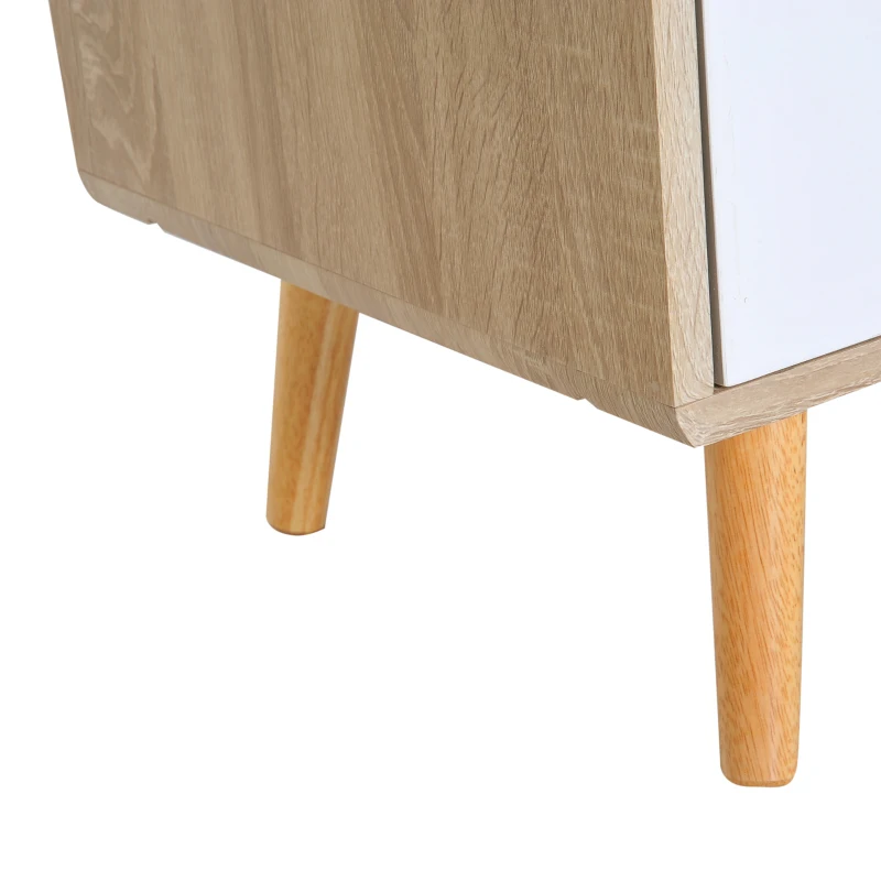 HOMCOM End Side Table, 50Wx40Dx50H cm-Natural Wood Colour