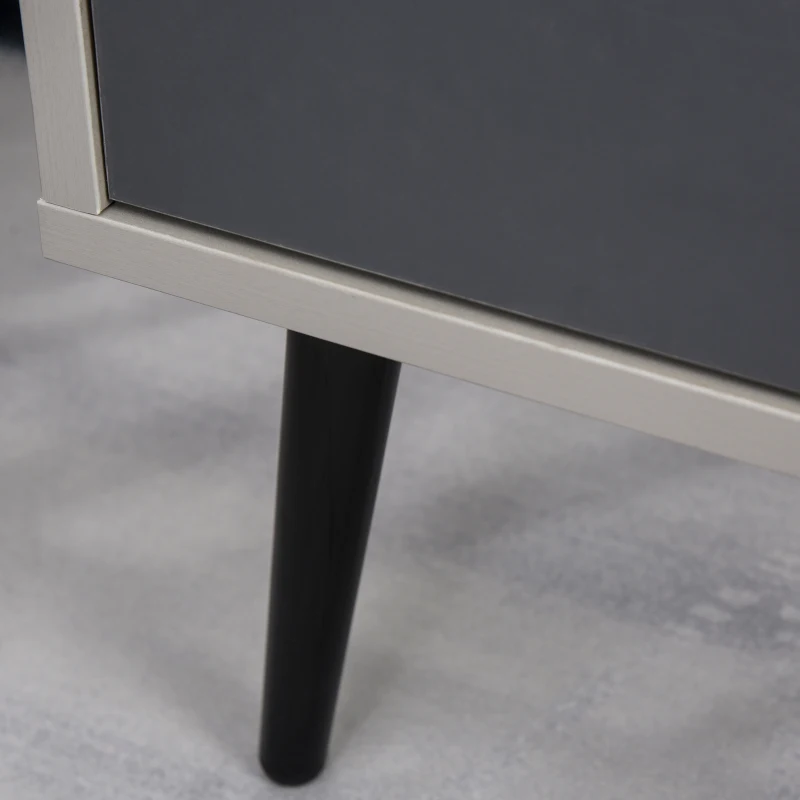 HOMCOM MDF 1-Drawer Bedside Table Grey