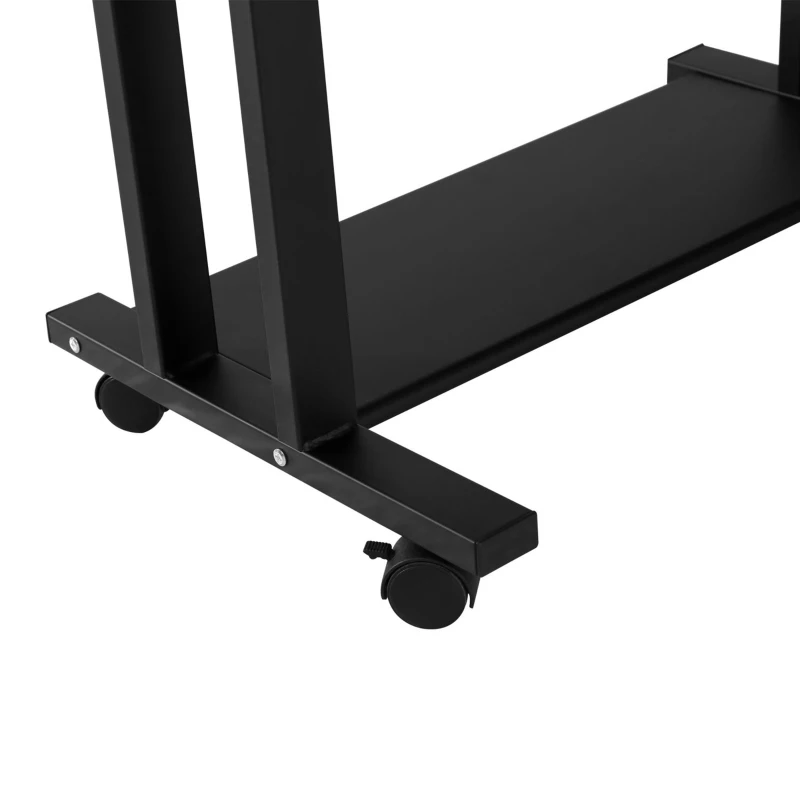 HOMCOM computertafel hoekbureau hoek bureau kantoor tafel PC moderne eenvoudige stijl gehard glas ijzeren pijp zwart 80 x 51 x 83 cm