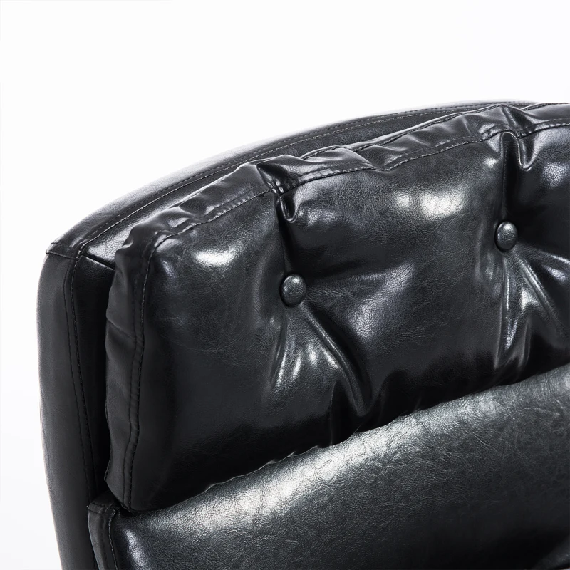 HOMCOM PU Leather Adjustable Office Chair-Black