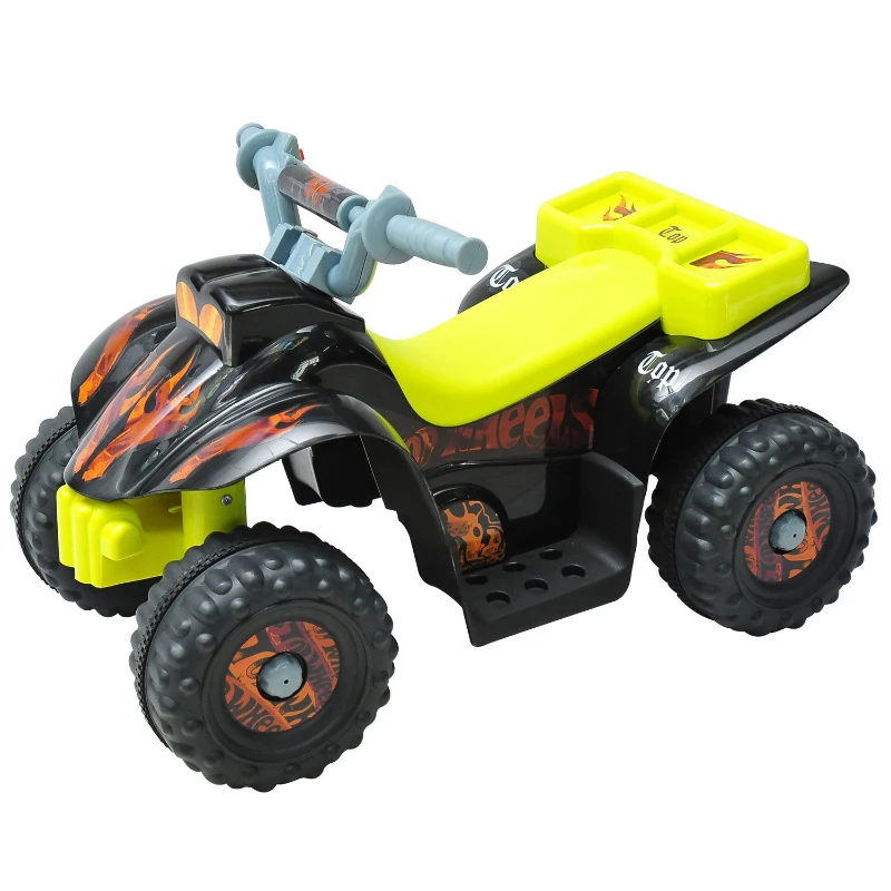 HOMCOM Childrens Electric Quad Bike W/ LED Light and Music-Black/Yellow