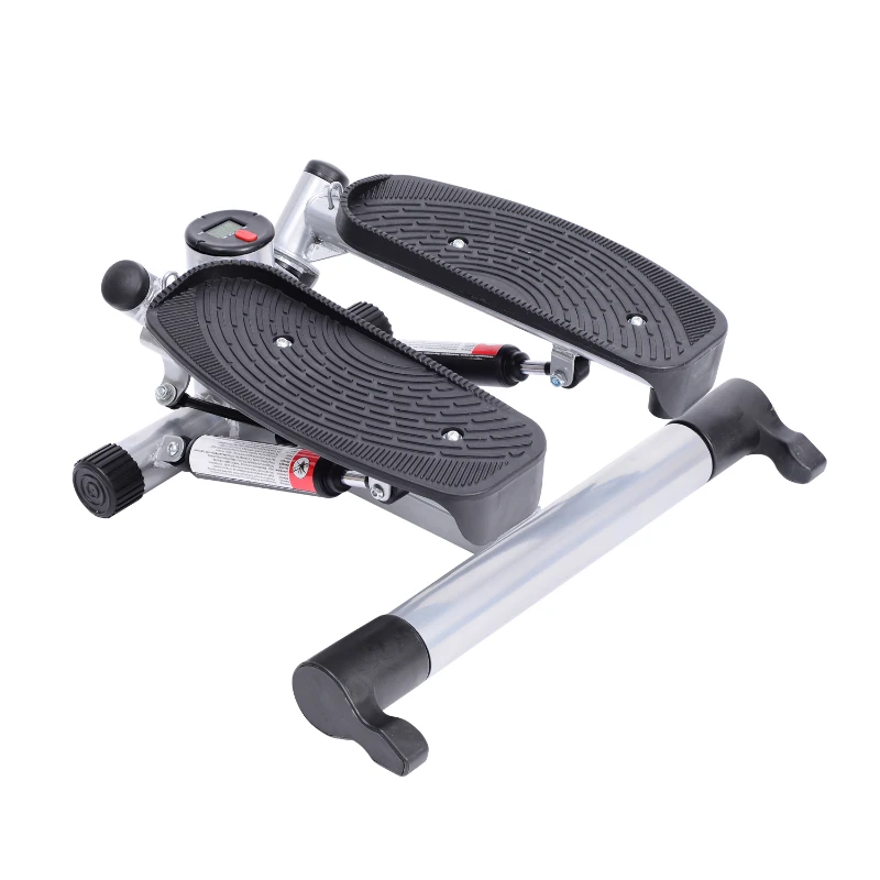 HOMCOM Mini Stepper W/Arm Cord-Black/Silver Grey