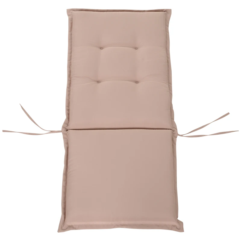 Outsunny Polyester High Back Outdoor Garden Chair Replacement Cushion Beige