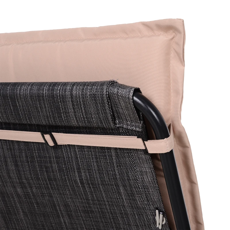 Outsunny Polyester High Back Outdoor Garden Chair Replacement Cushion Beige