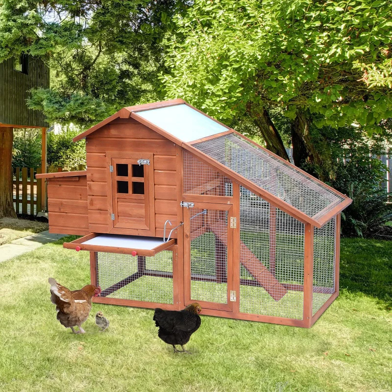 Pawhut Wooden Chicken Coop , Size (190x 66x 116cm)