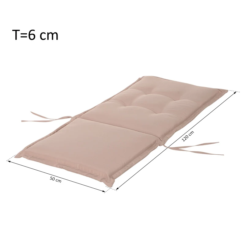 Outsunny Polyester High Back Outdoor Garden Chair Replacement Cushion Beige