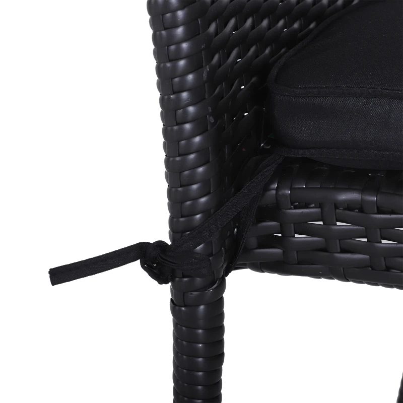 Outsunny Set of 6 Chair Cushion Seat Pads Dining Chair w/ Straps Indoor Outdoor