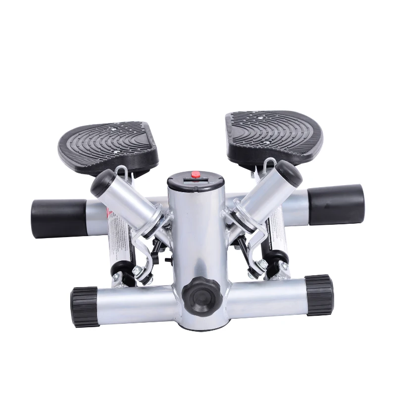 HOMCOM Mini Stepper W/Arm Cord-Black/Silver Grey