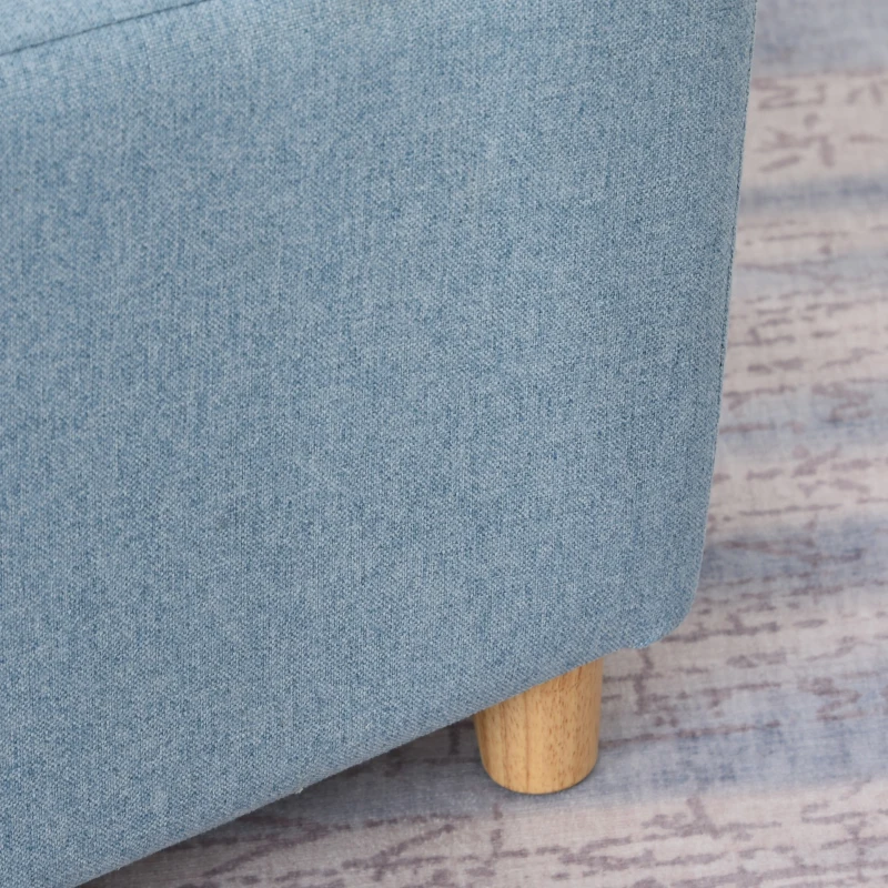 HOMCOM Kids Armchairs Children Sofa Kids Sofa Upholstered Armchai Children Armchair Sofa For Toddlers Kids Elevated Linen Armchair - Blue