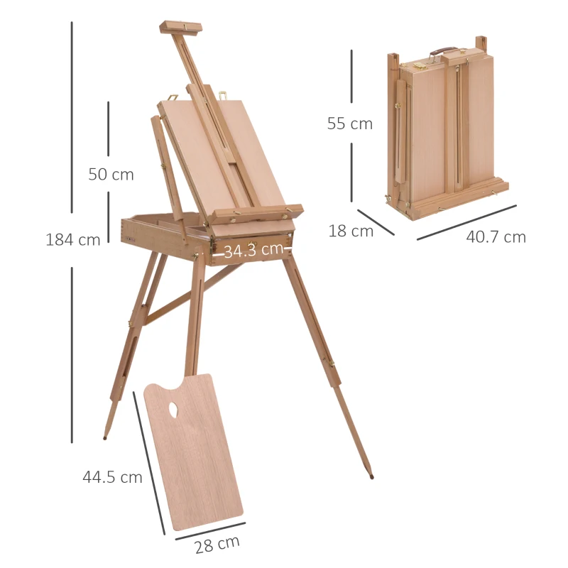 HOMCOM Wooden Art Easel Tripod