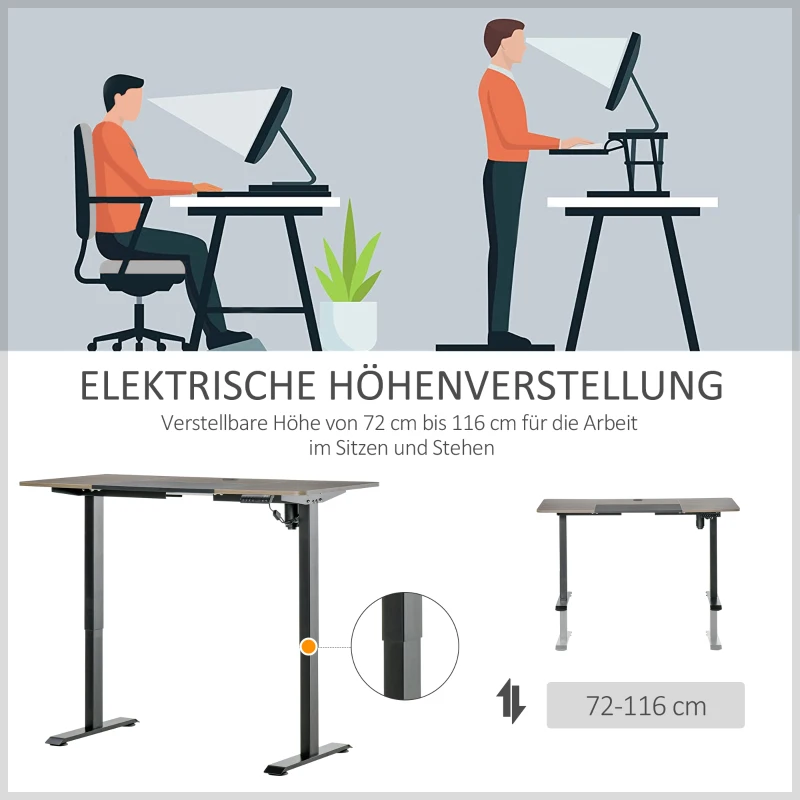 Vinsetto elektrisch bureau computertafel Bureau