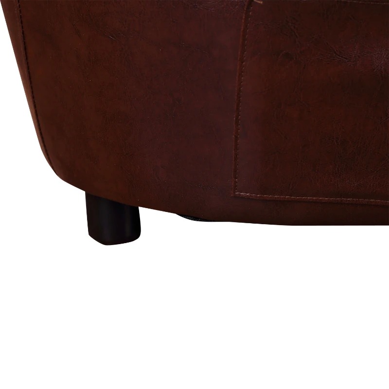 PawHut Dogs Wooden Flannelette Upholstered Indoor Sofa Bed w/ Cushion Brown