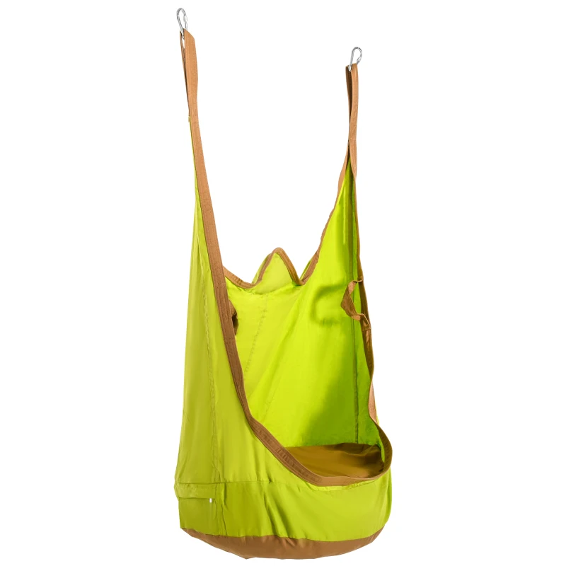 Outsunny Hanging Pod Swing Seat Cotton Child Hammock Chair w/ Cushion for Indoor Outdoor