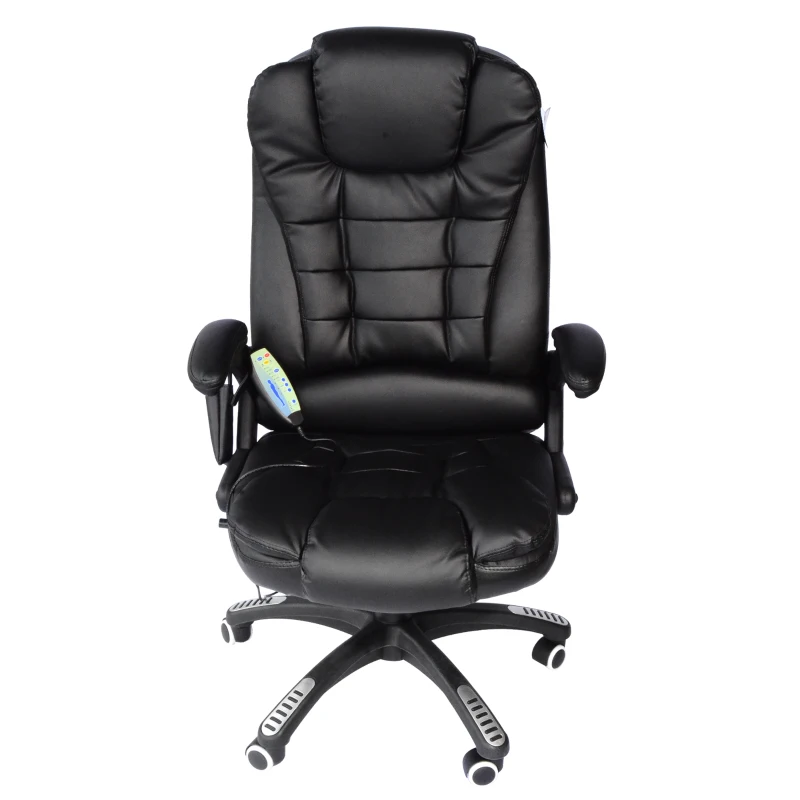 HOMCOM PU Leather Office W/Massage Function, High Back-Black