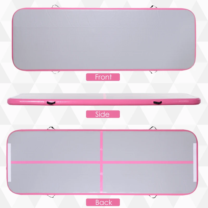 HOMCOM 3m Inflatable PVC Gymnastics Tumbling Mat Pink