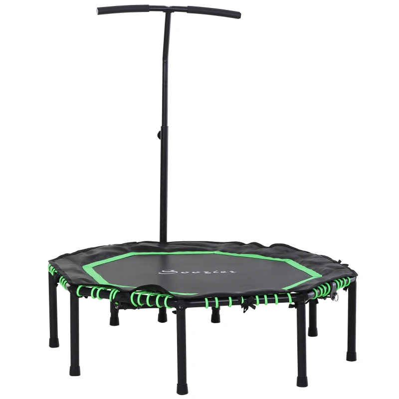 HOMCOM 48" 3.75ft Mini Hexagon Steel Frame Trampoline w/ Adjustable Handle Green