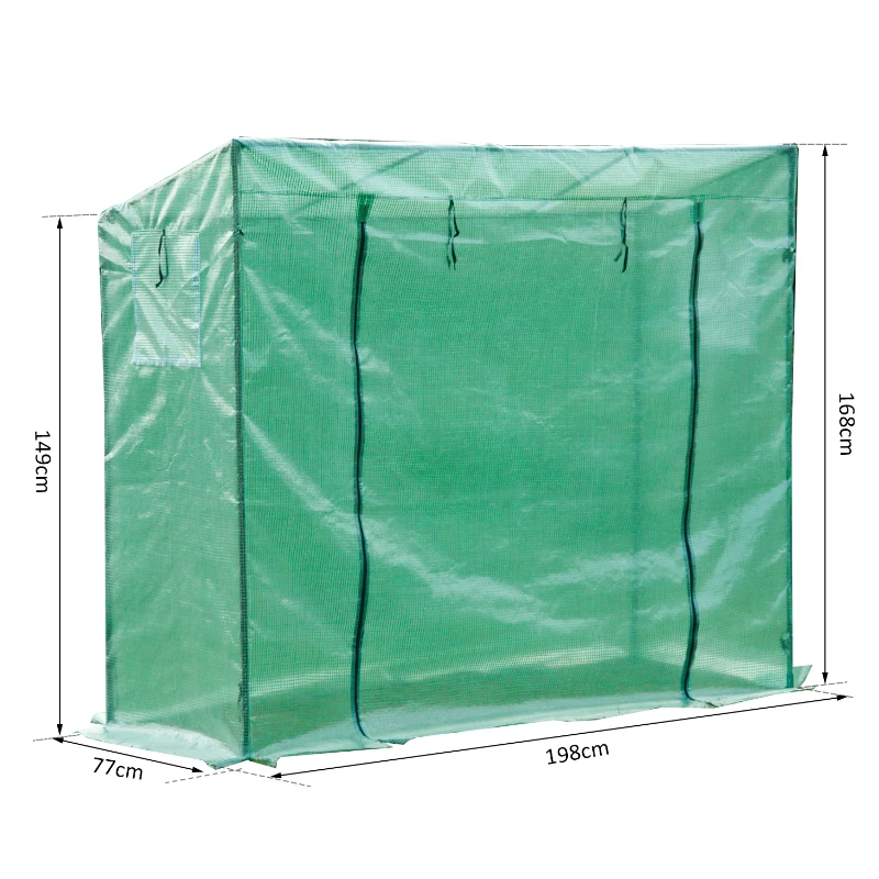 Outsunny Garden Greenhouse W/Top Cover, 198Lx77Wx149-168H cm