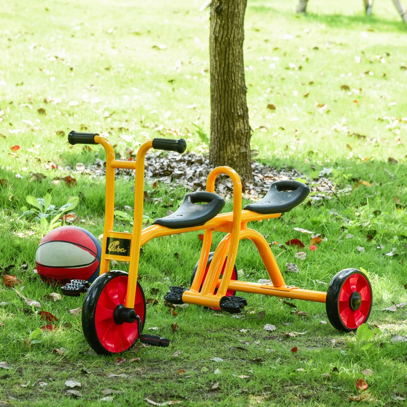 Trójkołowiec dla 2 dzieci w wieku 3-5 lat rowerek biegowy z dużymi oponami PE kolorowy