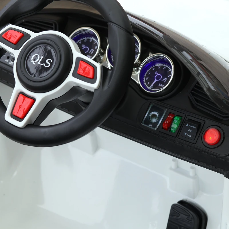 HOMCOM Coche Eléctrico para Niño +3 Años con Mando a Distancia MP3 USB Luces y Sonidos Apertura de Puerta Carga 25kg 115x65x50cm