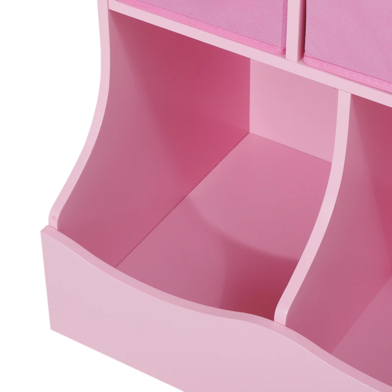 HOMCOM Estante Organizador para Juguetes Libros Estantería de Almacenamiento Habitación Infantil de 3 Niveles 8 Cajas