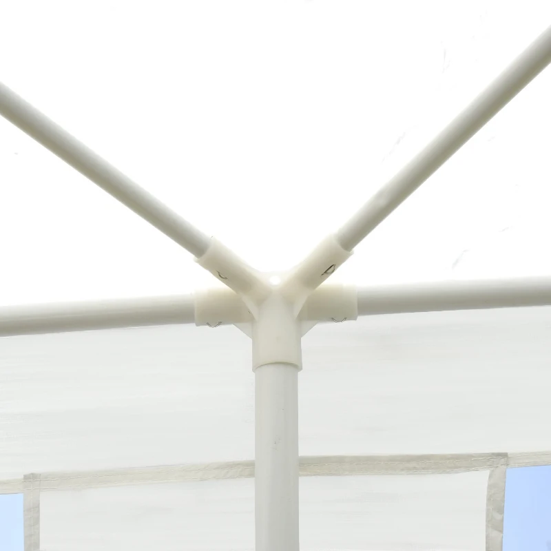 Outsunny Carpa 9x3m 5 Paredes laterales con Ventanas Pergola Pabellon Gazebo Blanca Jardin