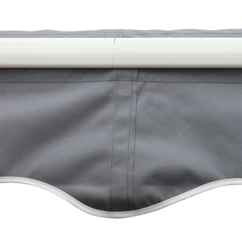 Outsunny Toldo Terraza 2,95x2,45m Balcón Patio Toldo Manual Plegable de Aluminio con Manivela Impermeable Protección Solar UV para Jardín Exterior Aluminio Acero Tela de Poliéster Color Gris