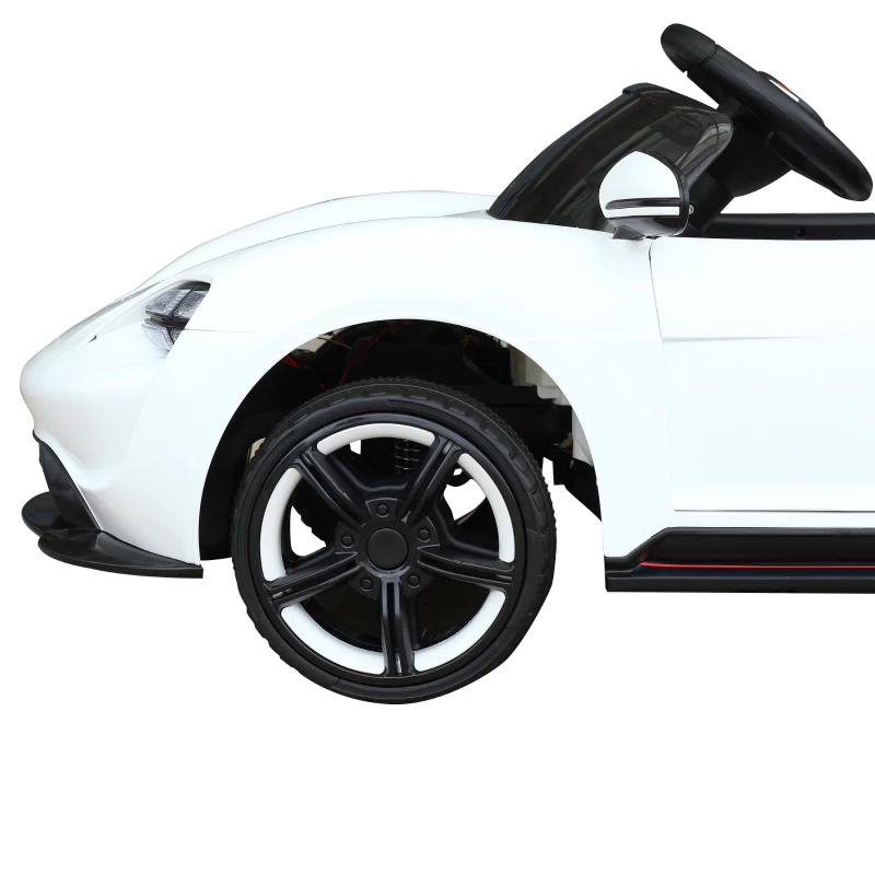 HOMCOM Coche Eléctrico para Niño +3 Años con Mando a Distancia MP3 USB Luces y Sonidos Apertura de Puerta Carga 25kg 115x65x50cm