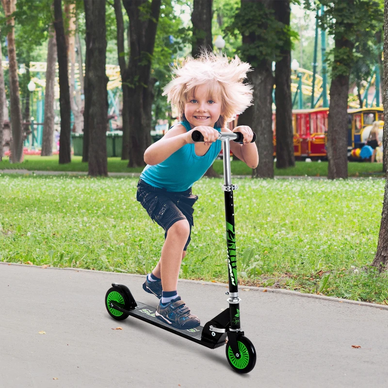 HOMCOM Adjustable Aluminium Kids Scooter-Green