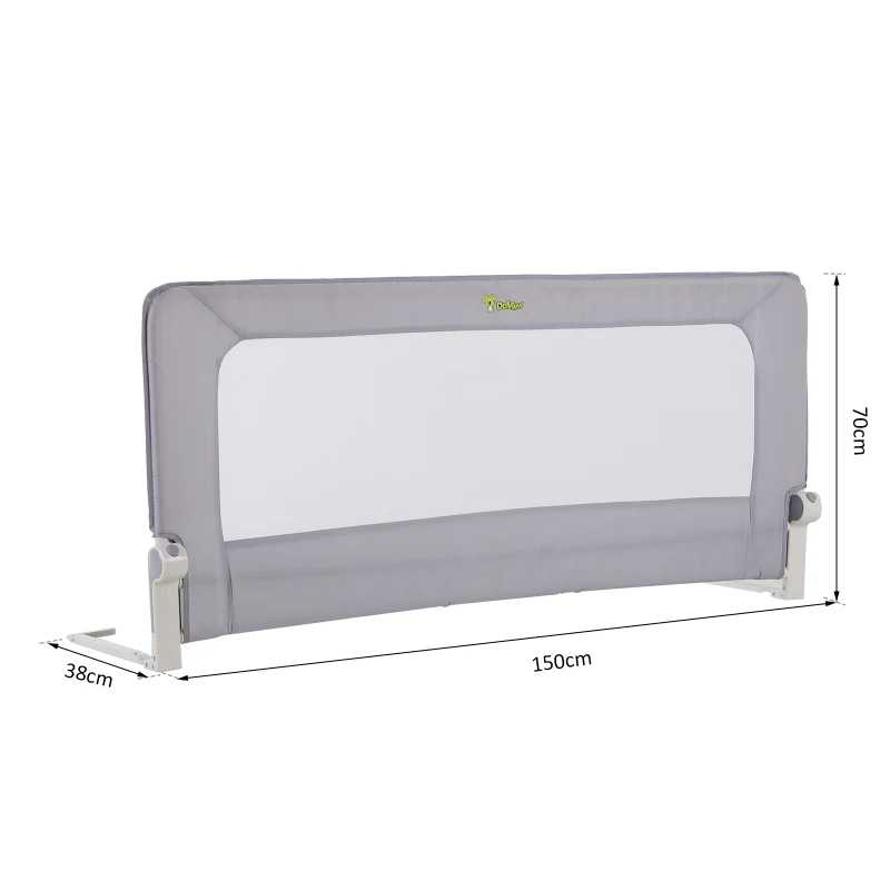 HOMCOM Barrera de cama Guardia de Seguridad para Niños 150x70cm Barandilla Deflector Bebé Splicable Barandilla de la Cama Tela Oxford para Bebé Protección contra Caídas