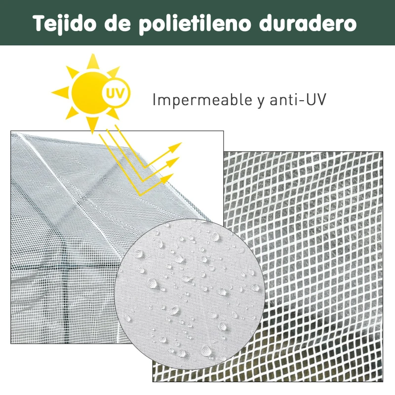 Outsunny Invernadero con Estantes para Flores Vivero Casero para Cultivo de Plantas con Puerta de Cremallera Malla de PE 186x120x190cm
