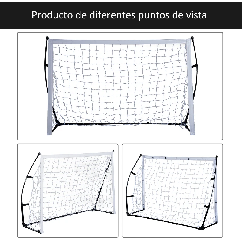 HOMCOM Portería de Fútbol Portátil para Niños y Adultos con Marco de Acero y Bolsa de Transporte 183x50x122cm