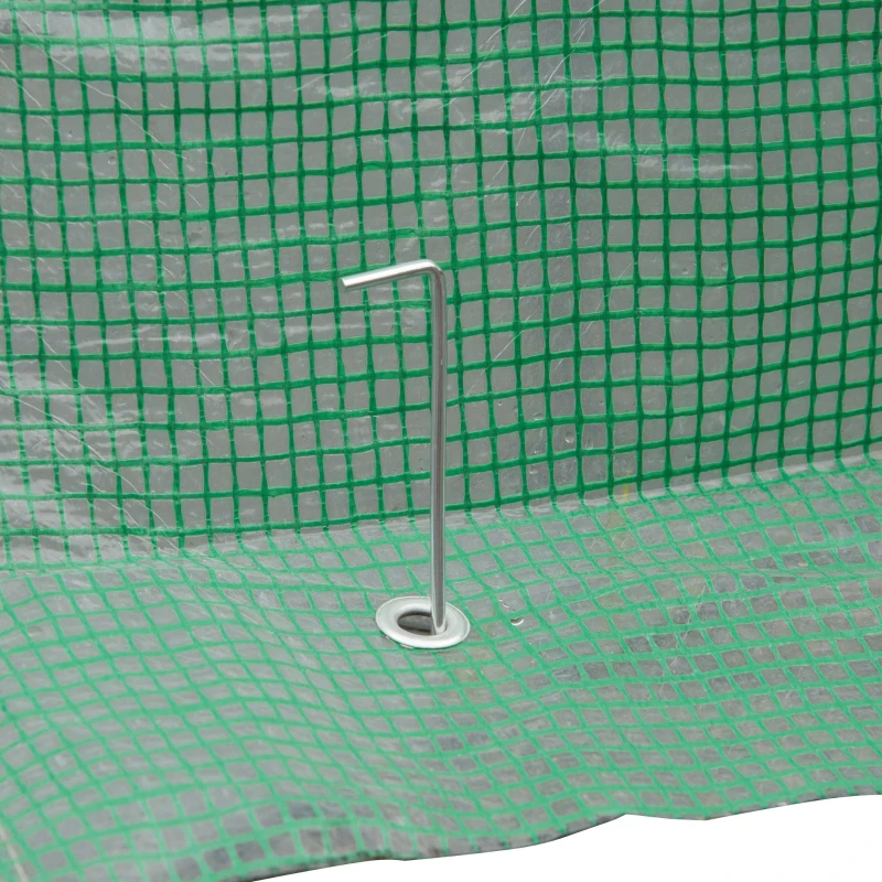 Outsunny Invernadero de Jardín 240x180x240 cm Plegable Caseta Vivero para Cultivos Plantas Flores con 2 Ventanas y Puerta con Cremallera de Acero y PE Verde