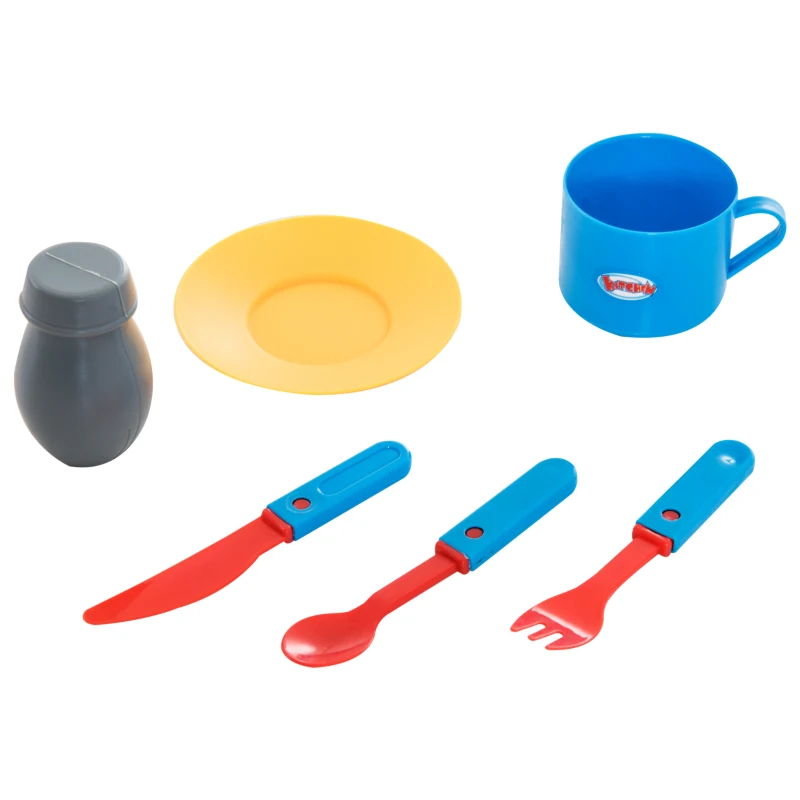 HOMCOM Cocina de Juguete Cocinita con Luz Sonido y 12 Accesorios Juego para Cocinar para Niños +3 Años 46x30x67cm PP