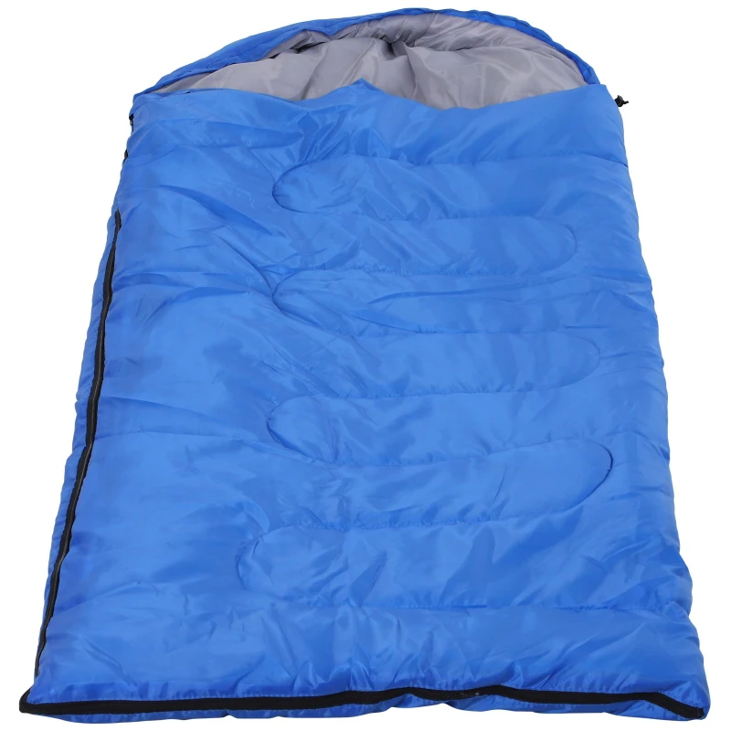 Saco de Dormir Individual para Camping y Picnic con Bolsa de Transporte 210x75 cm Azul