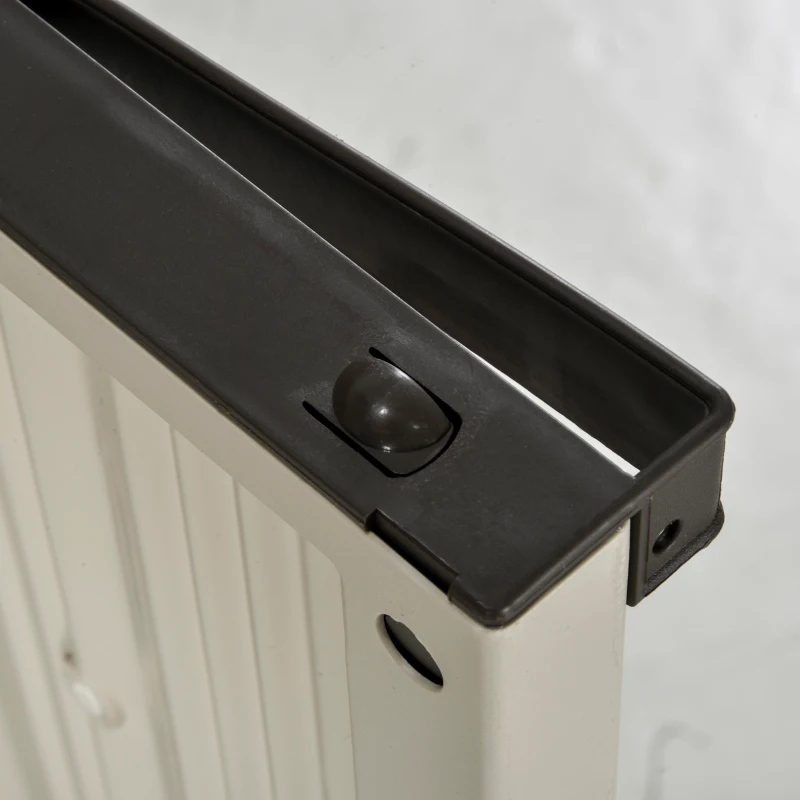 Outsunny Armario de Jardín Cobertizo de Herramientas para Exterior con Doble Puertas Estante Ajustable de 4 Niveles 65x37x91,4 cm Beige