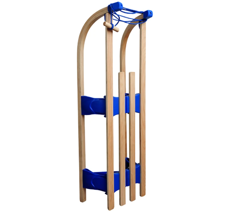 Trineo plegable 110cm madera de haya y acero carga max. 80 kg nieve esqui