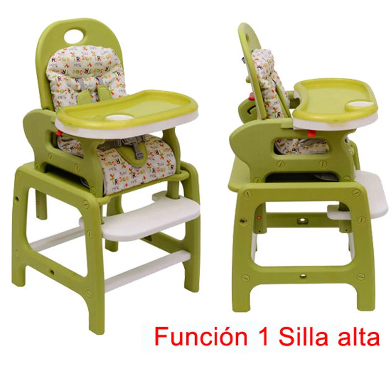 Trona Multifuncional 54x59x103cm Sillita Bebe Convertible Mecedora Balancin Mesa Verde