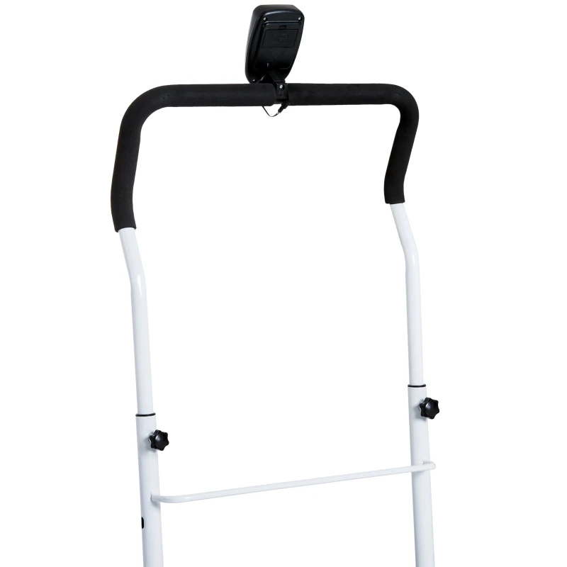 HOMCOM Cinta de Andar Manual Caminadora Plegable Portátil Pantalla LCD 2 Niveles de Inclinación Carga 110kg Blanco