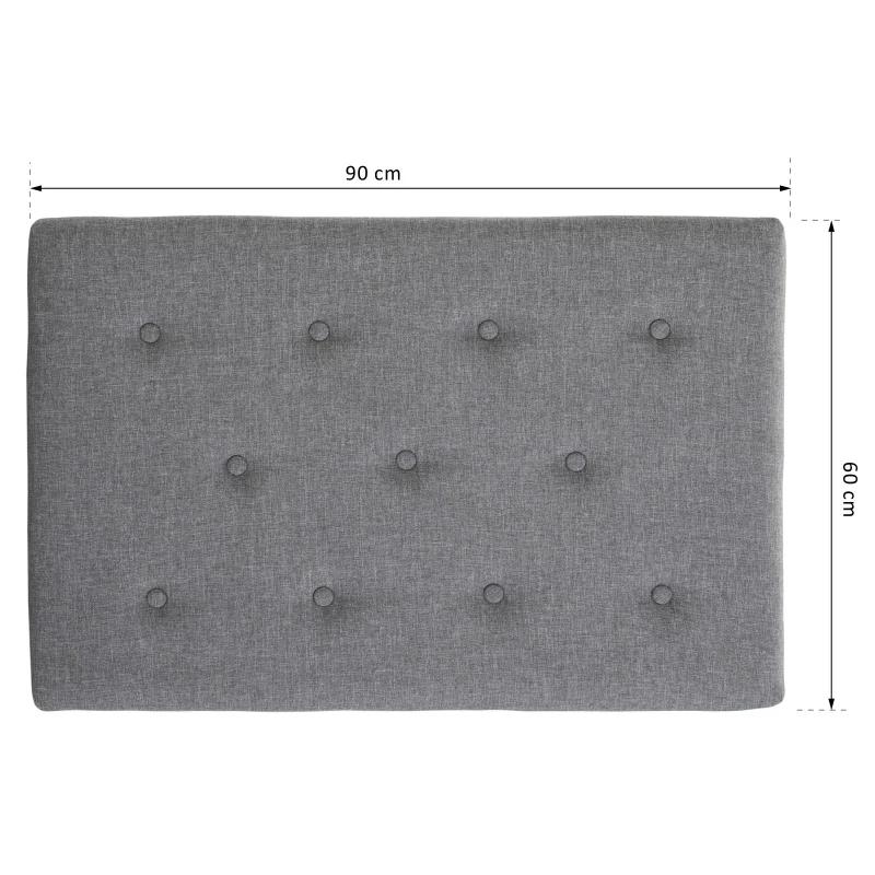 HOMCOM Cabeceros de Cama 90x60cm Cabezal Acolchado de Espuma 8cm de Grosor con Accesorios para Colgar