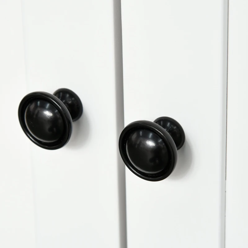 HOMCOM Armario Alacena de Cocina Buffet Aparador Organizador con 7 Estantes y un Cajón Extraíble 4 Puertas con Baldas Ajustables 101x39x180 cm Blanco