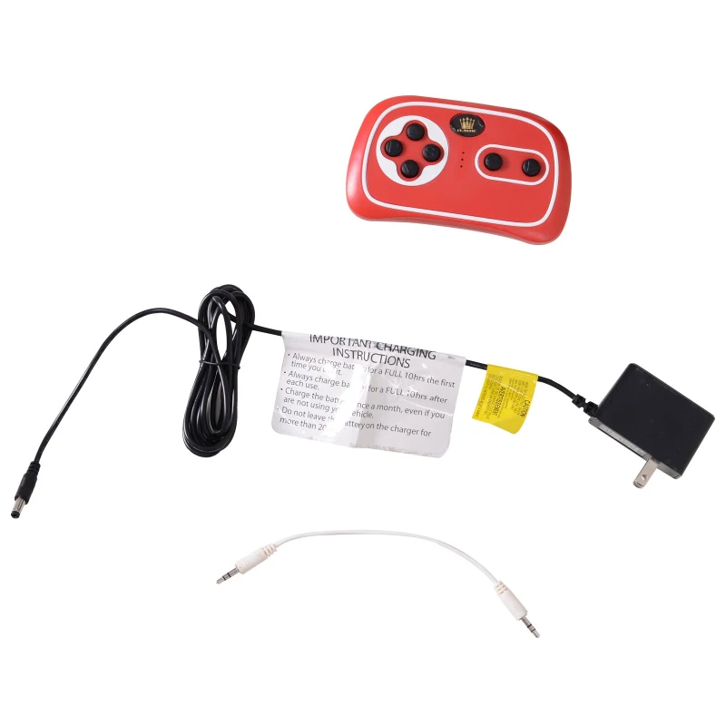 HOMCOM Coche de Policía Eléctrico para Niño con Mando a Distancia Vehículo de Policía con Música y Luces Doble Apertura de Puerta Batería 6V Carga 30kg 106.5x66x52.6cm 3 Años+