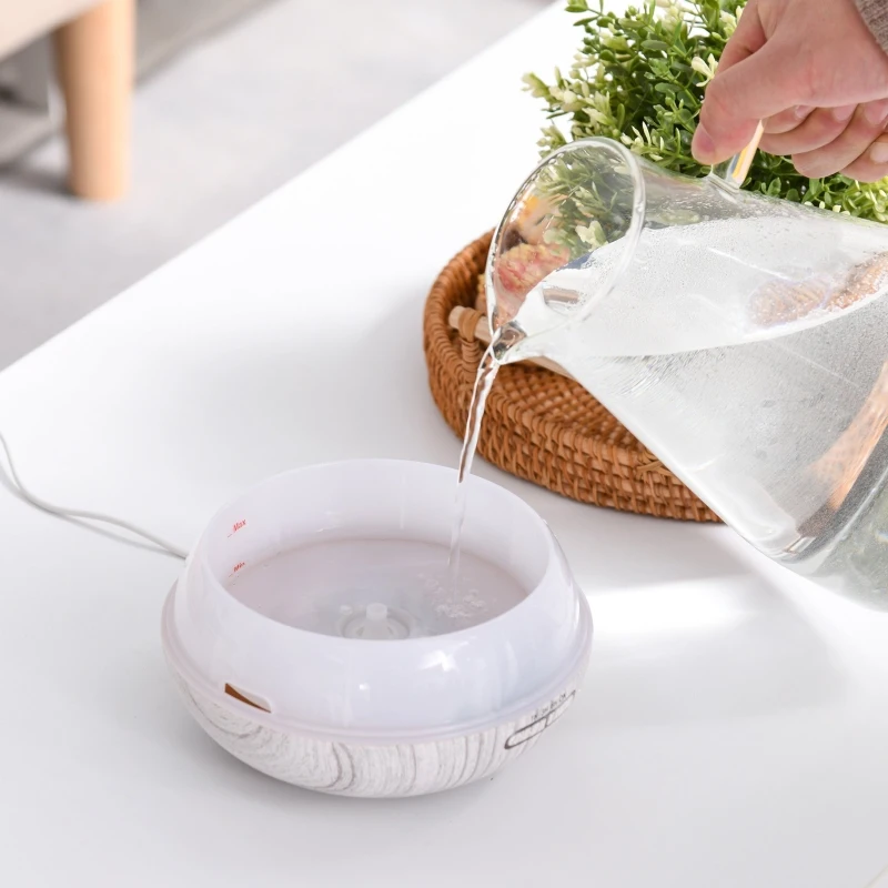 HOMCOM Difusor de Aroma 300ml Humidificador Ultrasónico Aromaterapia con 7 Colores LED y Temporizador Apagado Automático para Oficina Hogar Ø16,5 x 22 cm Blanco